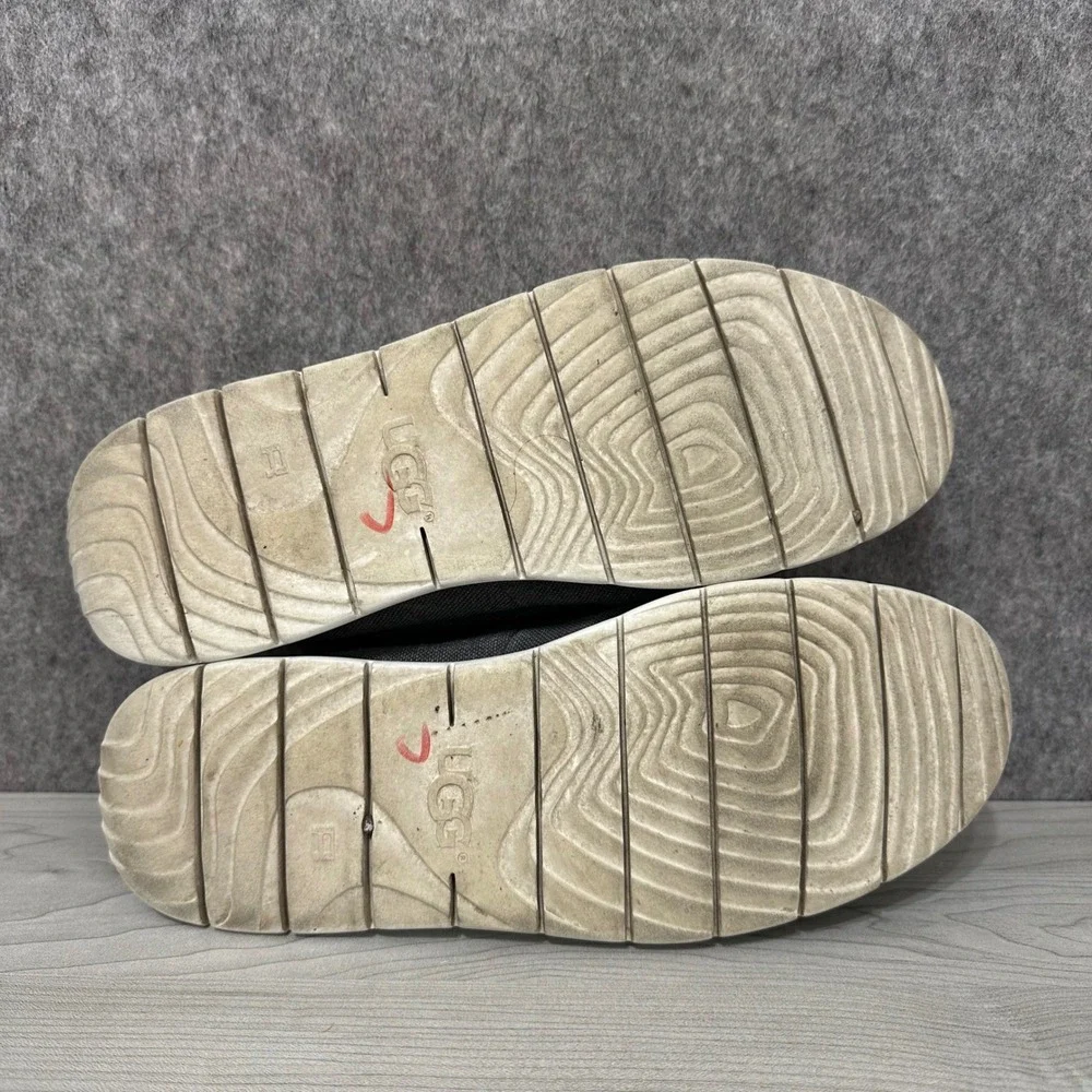 UGG‎ Catton Boat Shoes Mens 8.5 Lined Navy Canvas Suede Moccasin Loafers